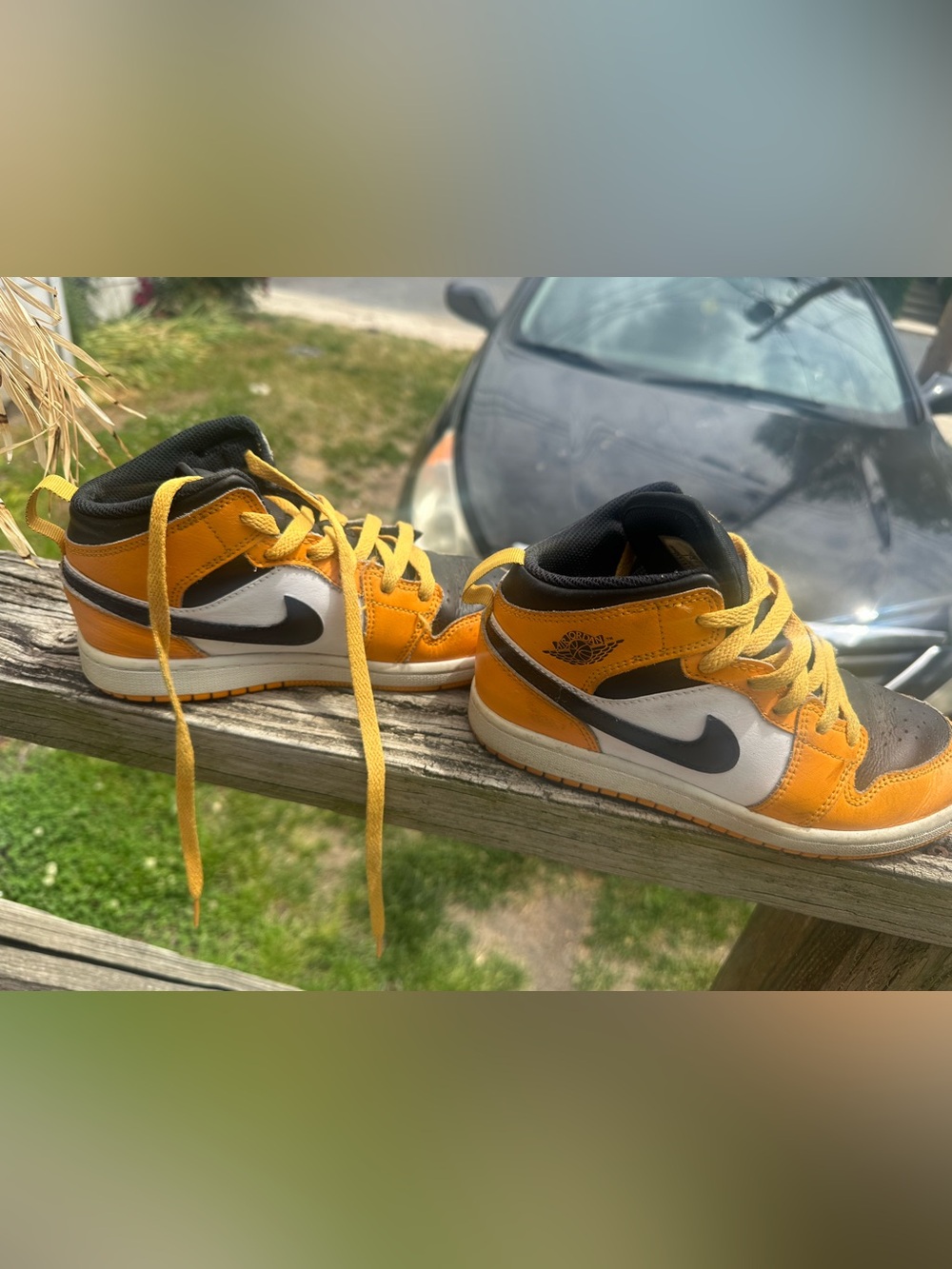 Nike Kids' Yellow Black White High-Top Sneakers